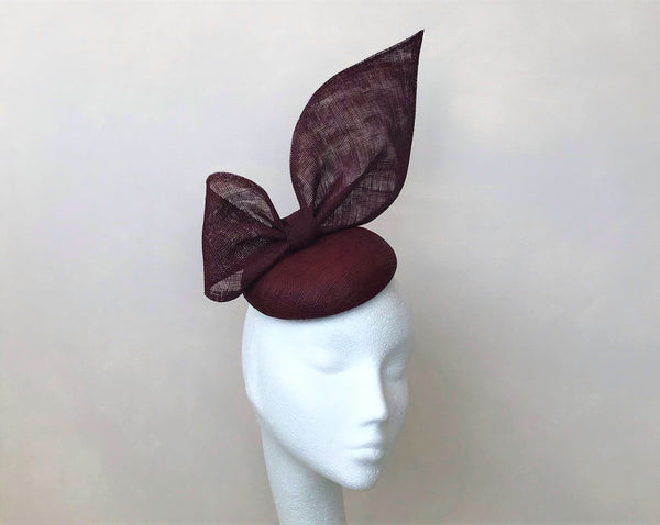 Diana Burgundy Bow Headpiece