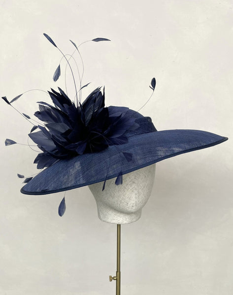 Claudia Navy Wide Brimmed Hat