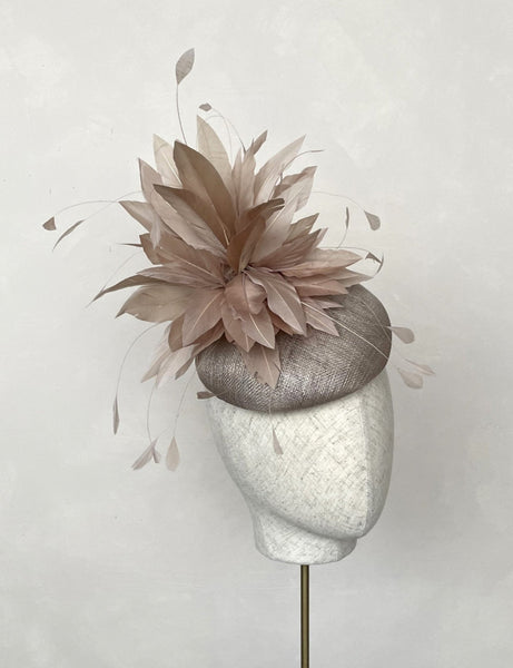 Florence Champagne Feathered Headpiece