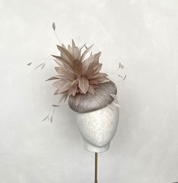 Florence Champagne Feathered Headpiece