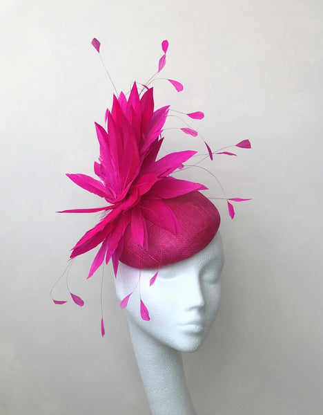 Florence Fuchsia Feather Headpiece