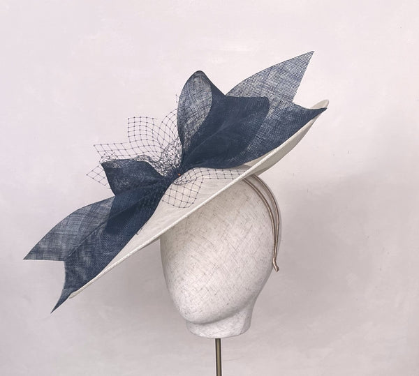 Gabrielle Ivory & Navy Slice Headpiece