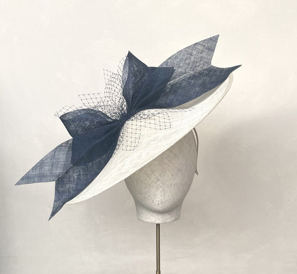 Gabrielle Ivory & Navy Slice Headpiece