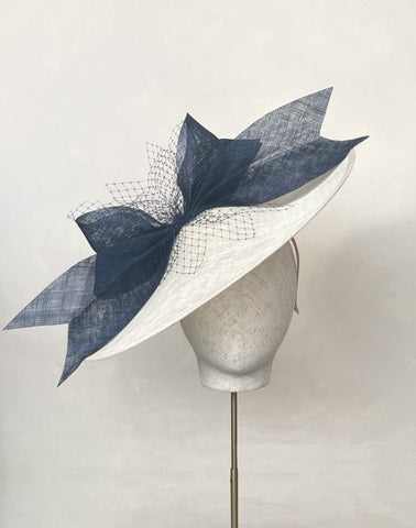 Gabrielle Ivory & Navy Slice Headpiece