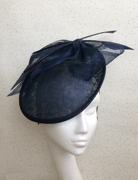 Evelyn Navy Disc Headpiece