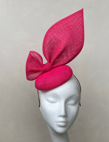 Diana Bright Pink Bow Headpiece