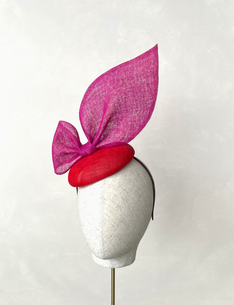 Diana Pink and Red Bow Headpiece