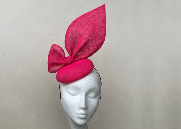 Diana Bright Pink Bow Headpiece