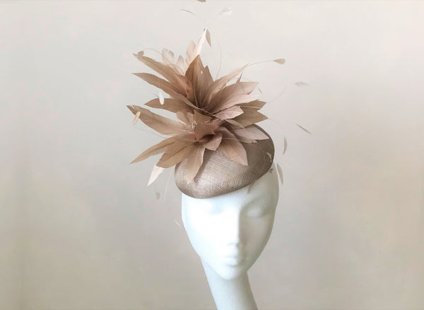 Florence Champagne Feathered Headpiece