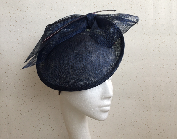 Evelyn Navy Disc Headpiece