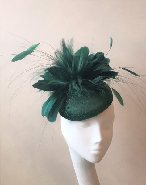 Cora Emerald Feathered Headpiece