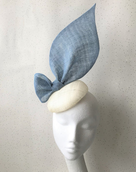 Diana Pale Blue and Ivory Bow Headpiece